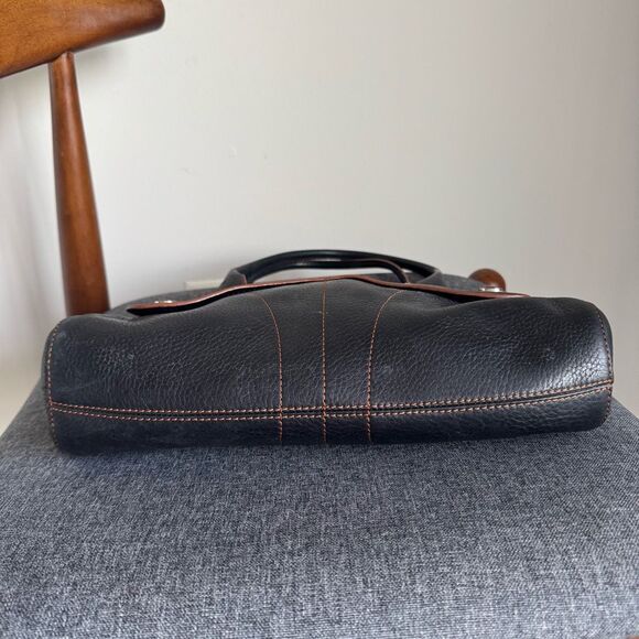 VTG Y2K Cole Haan Black Leather Shoulder Bag With Silver Hardware - Picture 6 of 10